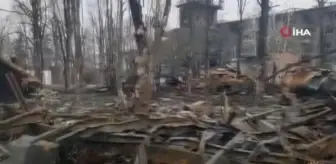 Son dakika haberleri! Rus ordusunun geri çekildiği Gostomel'de savaşın izleri görüntülendi