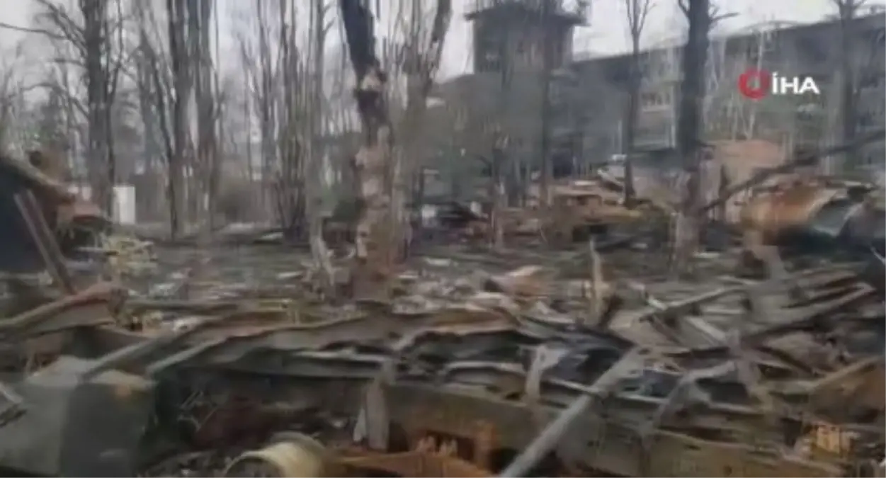 Son dakika haberleri! Rus ordusunun geri çekildiği Gostomel'de savaşın izleri görüntülendi