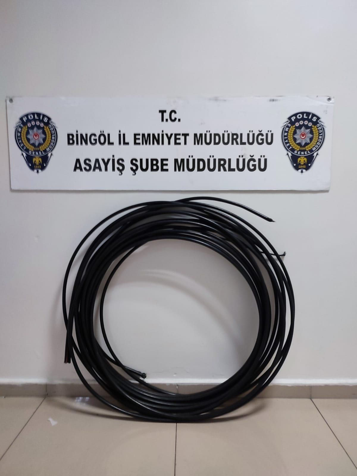 Bingöl\'de kablo hırsızlığı suçundan bir şüpheli tutuklandı