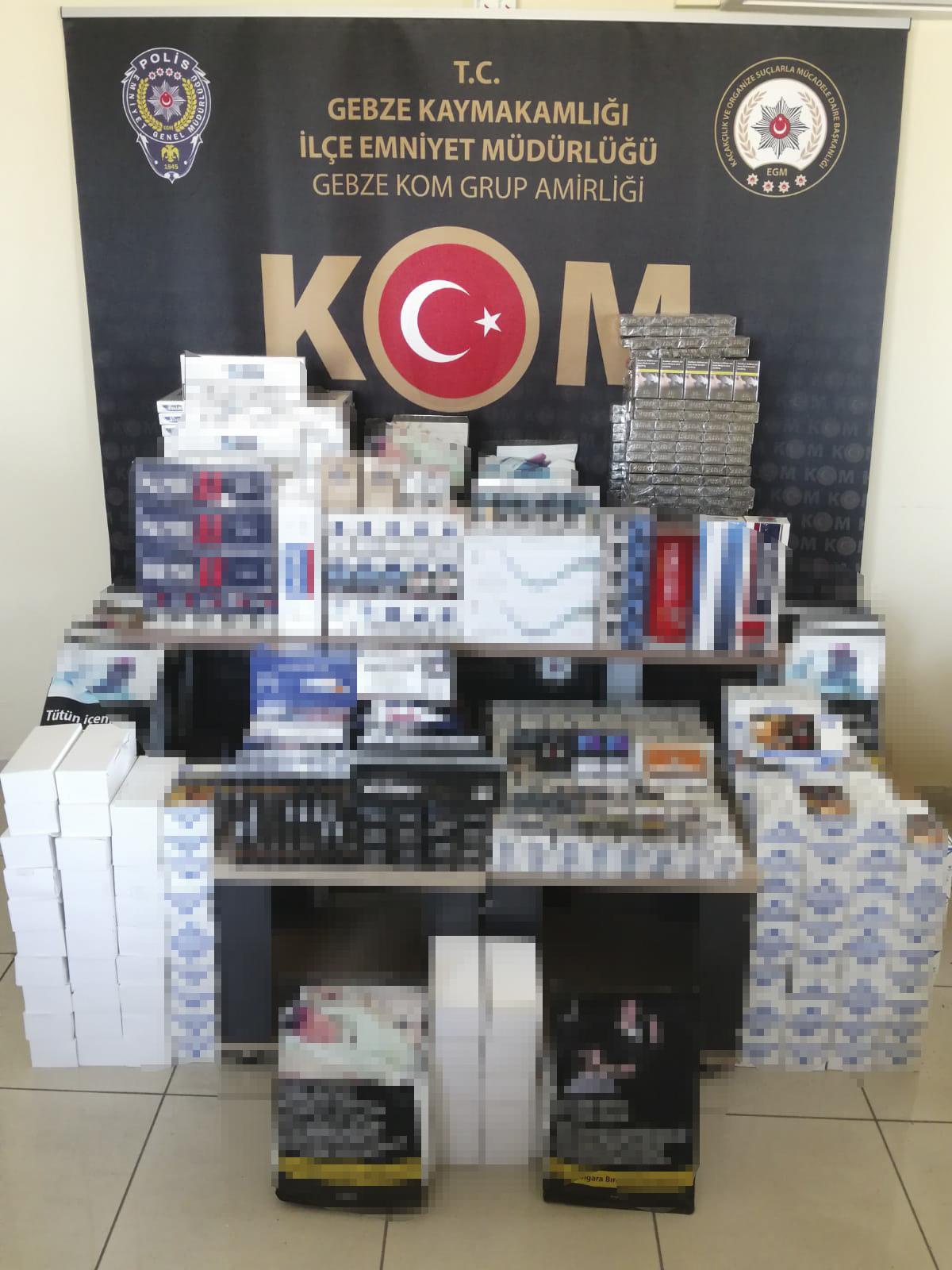 Kocaeli\'de kaçak sigara ve makaron ele geçirildi