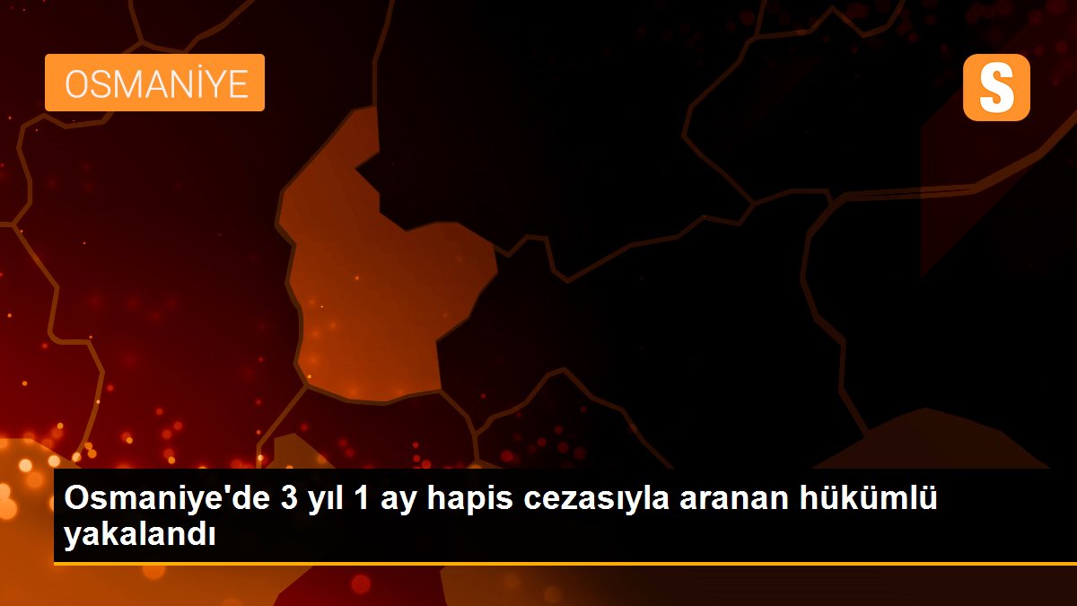 Osmaniye\'de 3 yıl 1 ay hapis cezasıyla aranan hükümlü yakalandı