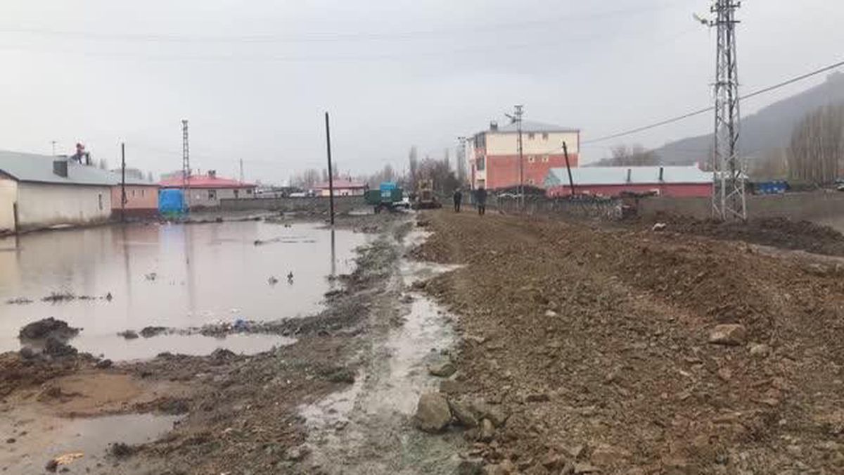 Eriyen karlar ve sağanak nedeniyle ev ve tarım arazilerini basan sular, çekilmeye başladı