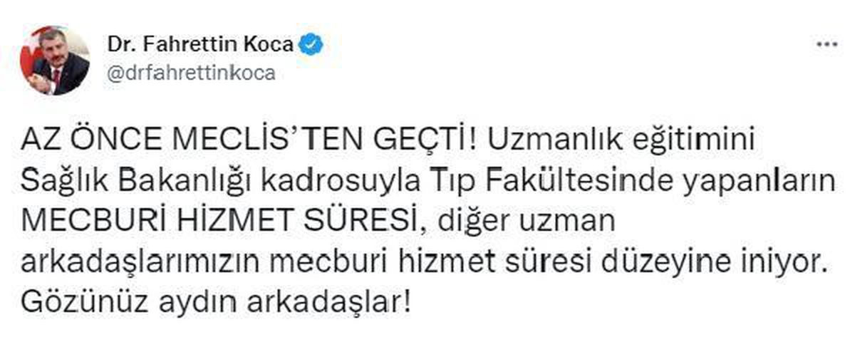 Sağlık Bakanı Koca\'dan TBMM\'de kabul edilen yasayla ilgili açıklama