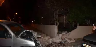 Kontrolden çıkan hafif ticari araç duvara çarptı: 1 yaralı