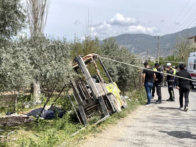 Fethiye'de devrilen forkliftin operatörü hayatını kaybetti