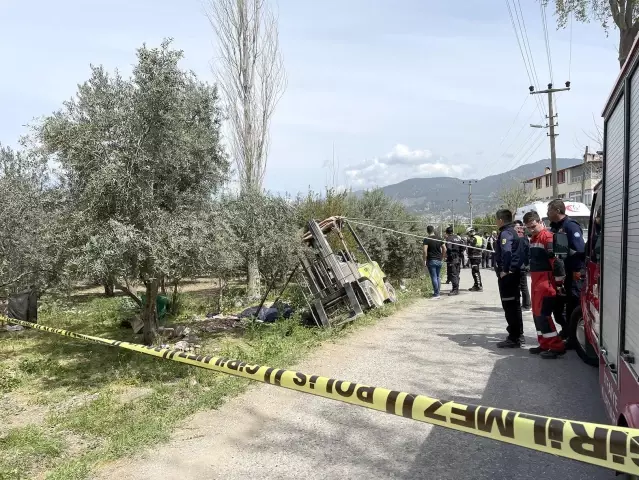 Fethiye'de devrilen forkliftin operatörü hayatını kaybetti