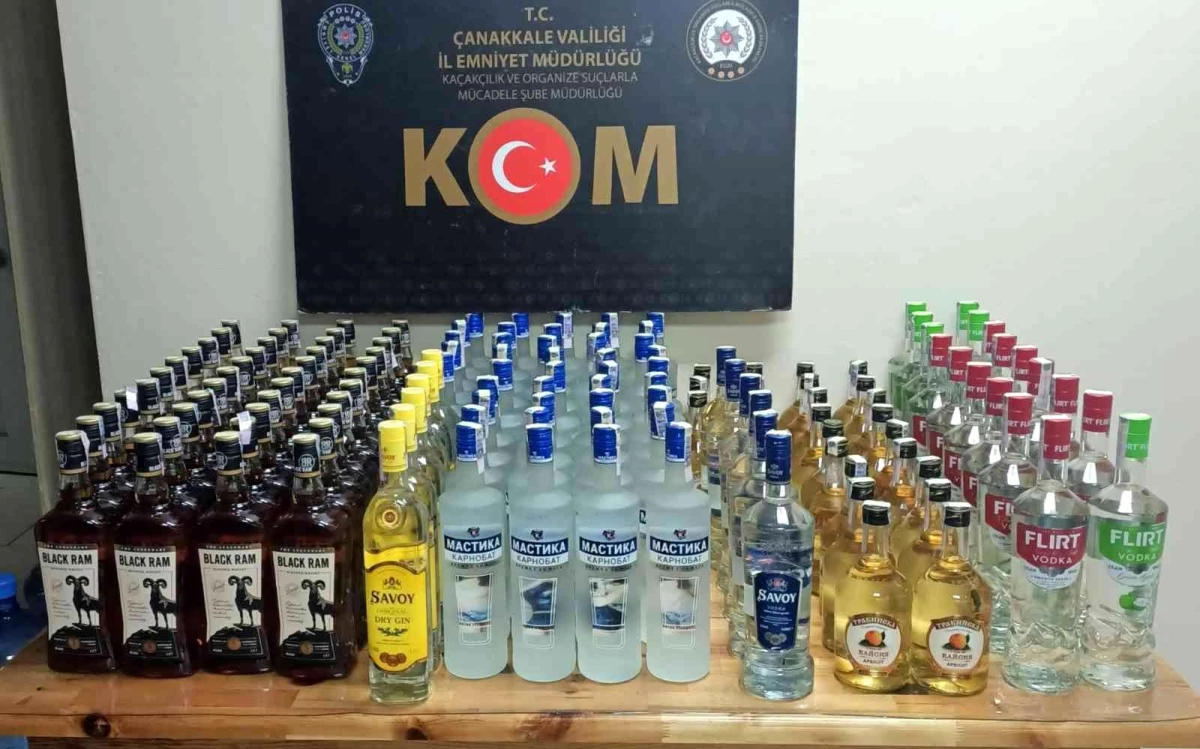 Çanakkale\'de 138 şişe kaçak içki ele geçirildi