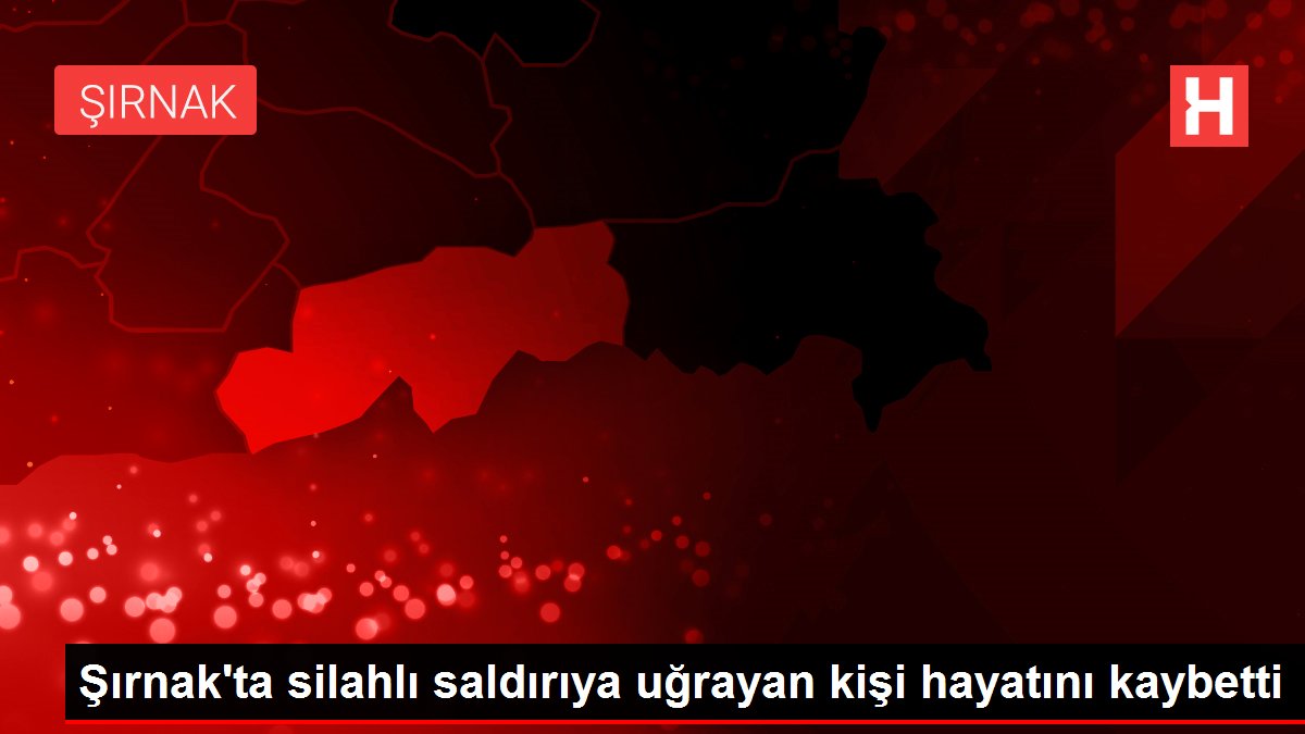 Son dakika! Şırnak'ta silahlı saldırıya uğrayan kişi hayatını kaybetti
