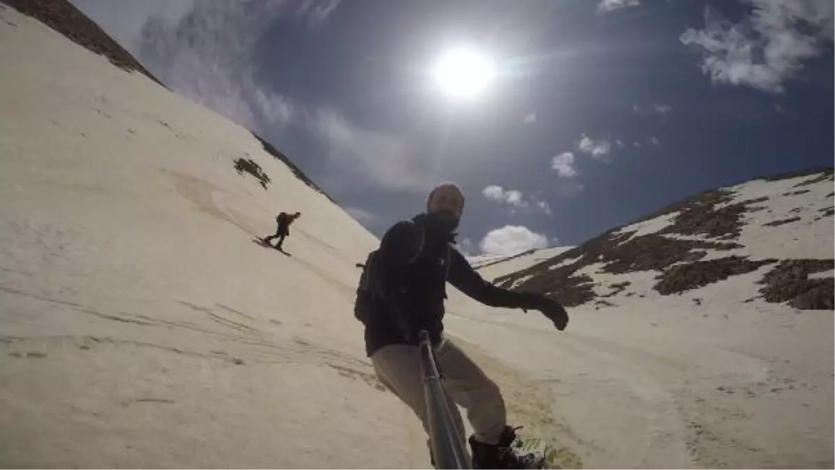 3 BİN 550 RAKIMLI ARTOS DAĞI\'NDA SNOWBOARD KEYFİ