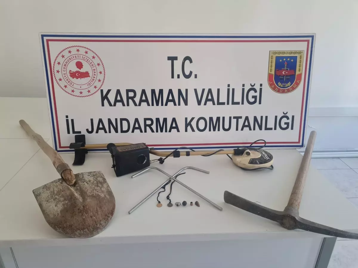 Ermenek\'te kaçak kazı yapan bir kişi yakalandı