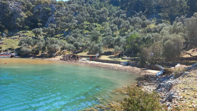 Muğla'daki Yavansu Koyu'nda kaçak yapılar yıkılıyor