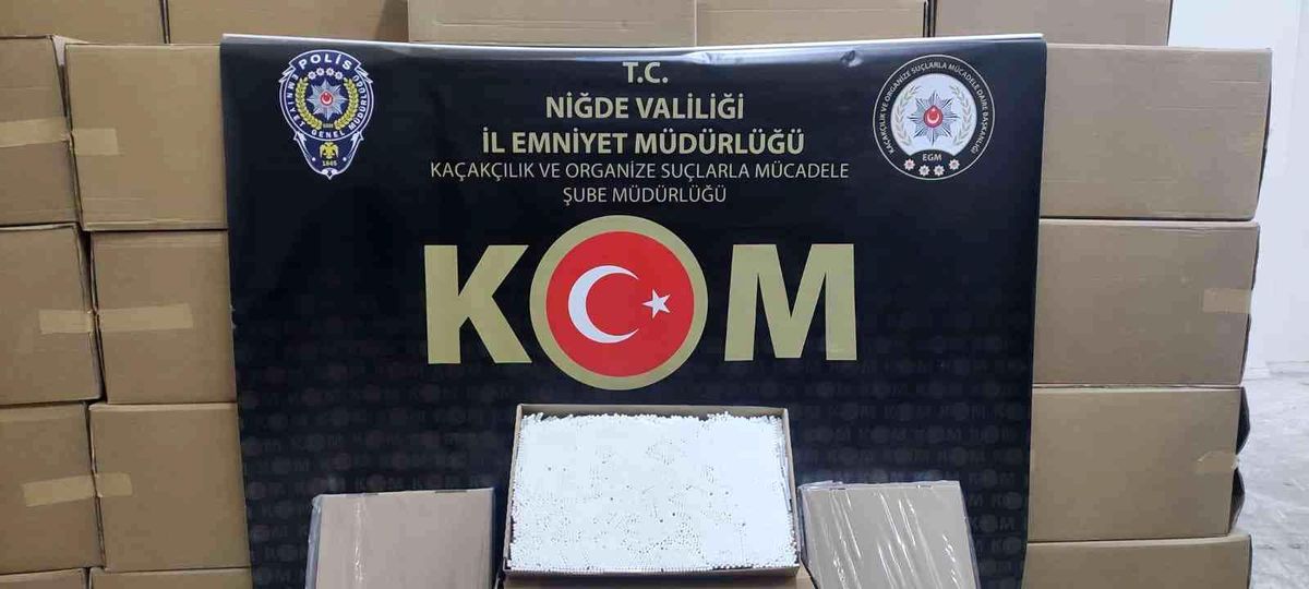 Niğde\'de 4 buçuk milyon adet kaçak Makaron ele geçirildi