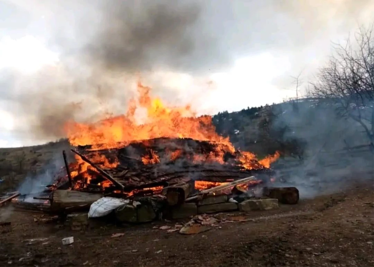 Sinop\'ta 1 ev ve 1 ambar yanarak tamamen kül oldu
