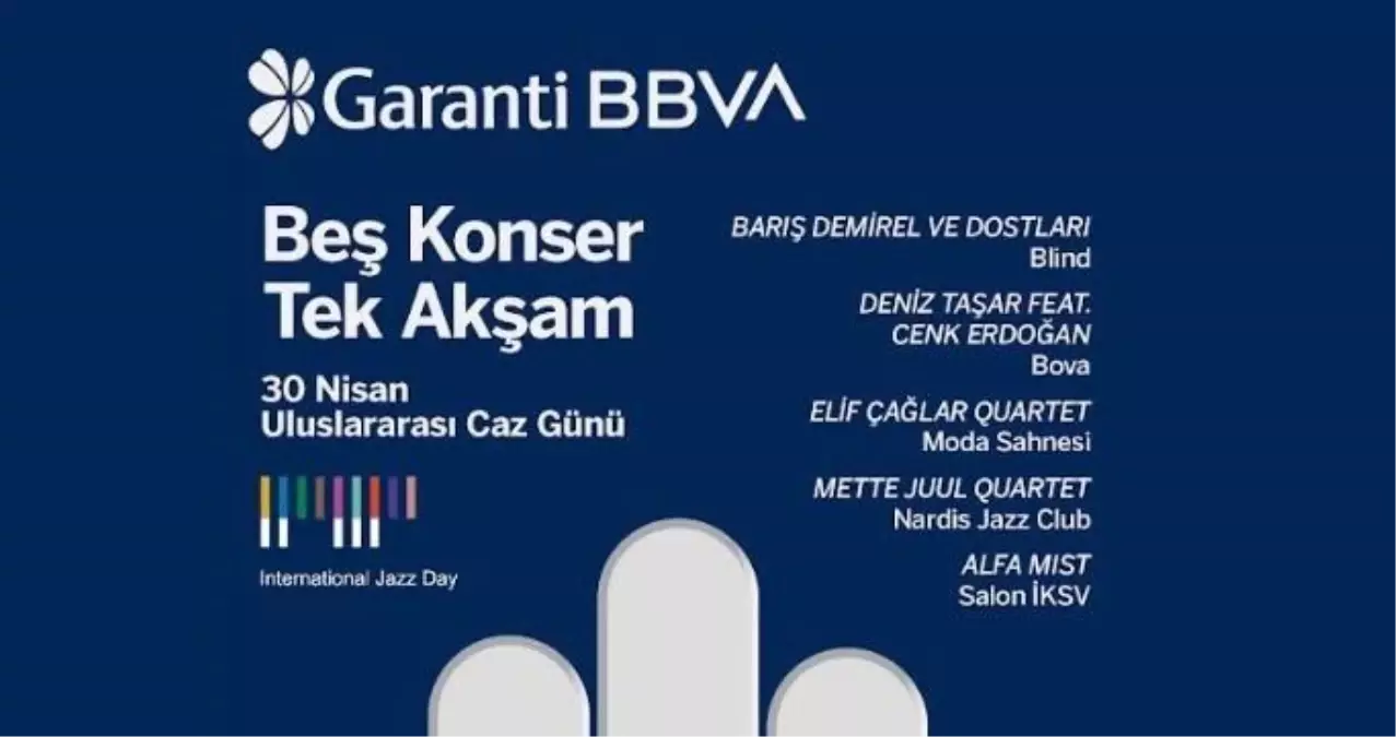 Garanti BBVA, 30 Nisan "Uluslararası Caz Günü"nü 5 farklı konserle kutluyor!