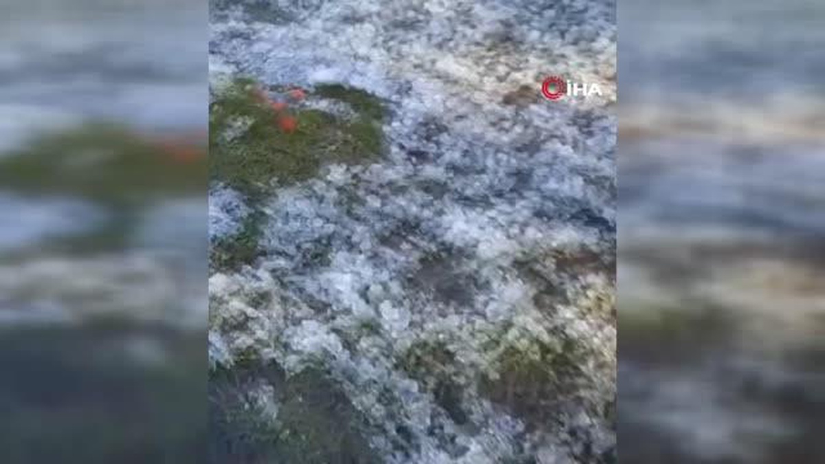 Fıskiyenin açık bırakılmasıyla park buzla kaplandı
