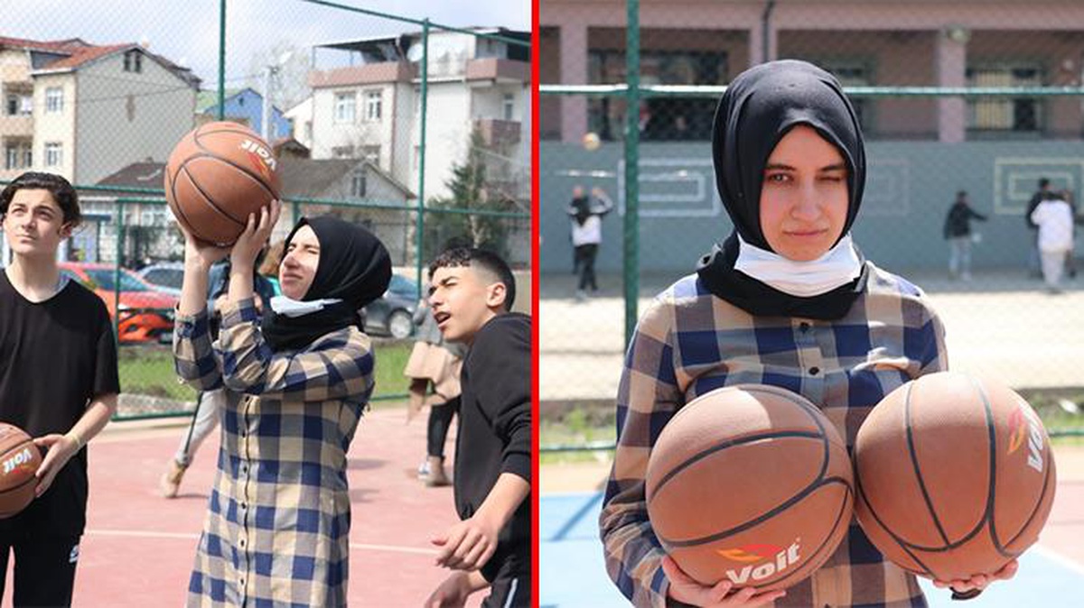 Görme engelli Dilek öğretmen, öğrencileriyle basketbol oynadı: Benim için güzel bir fırsattı