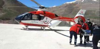 Kalp hastası, ambulans helikopterle sevk edildi