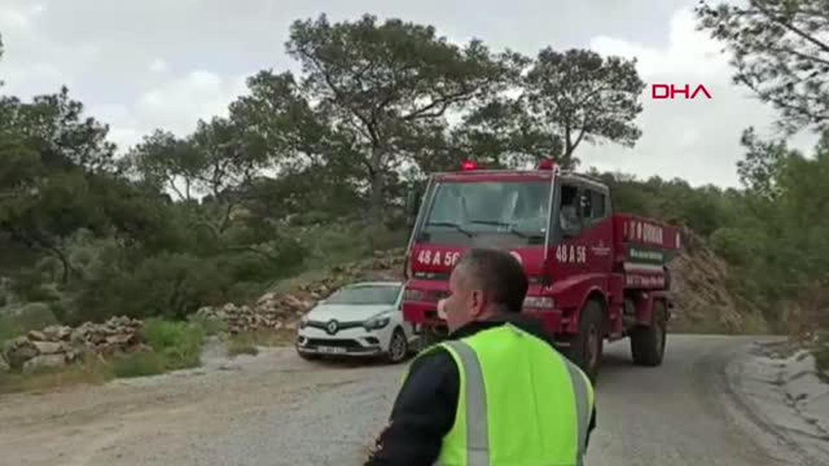 BODRUM\'DA ORMAN VE MAKİLİK ALANDAKİ YANGIN YENİDEN BAŞLADI