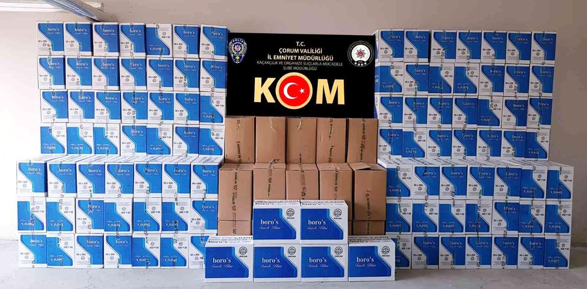 Çorum polisinden kaçak sigara operasyonu