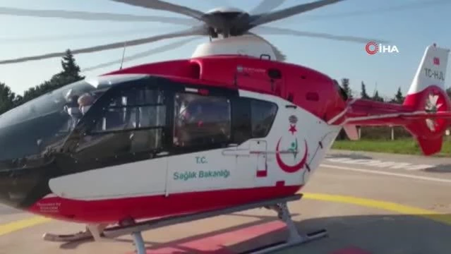 Hastalanan vatandaş Trabzon'dan Samsun'a ambulans helikopterle getirildi