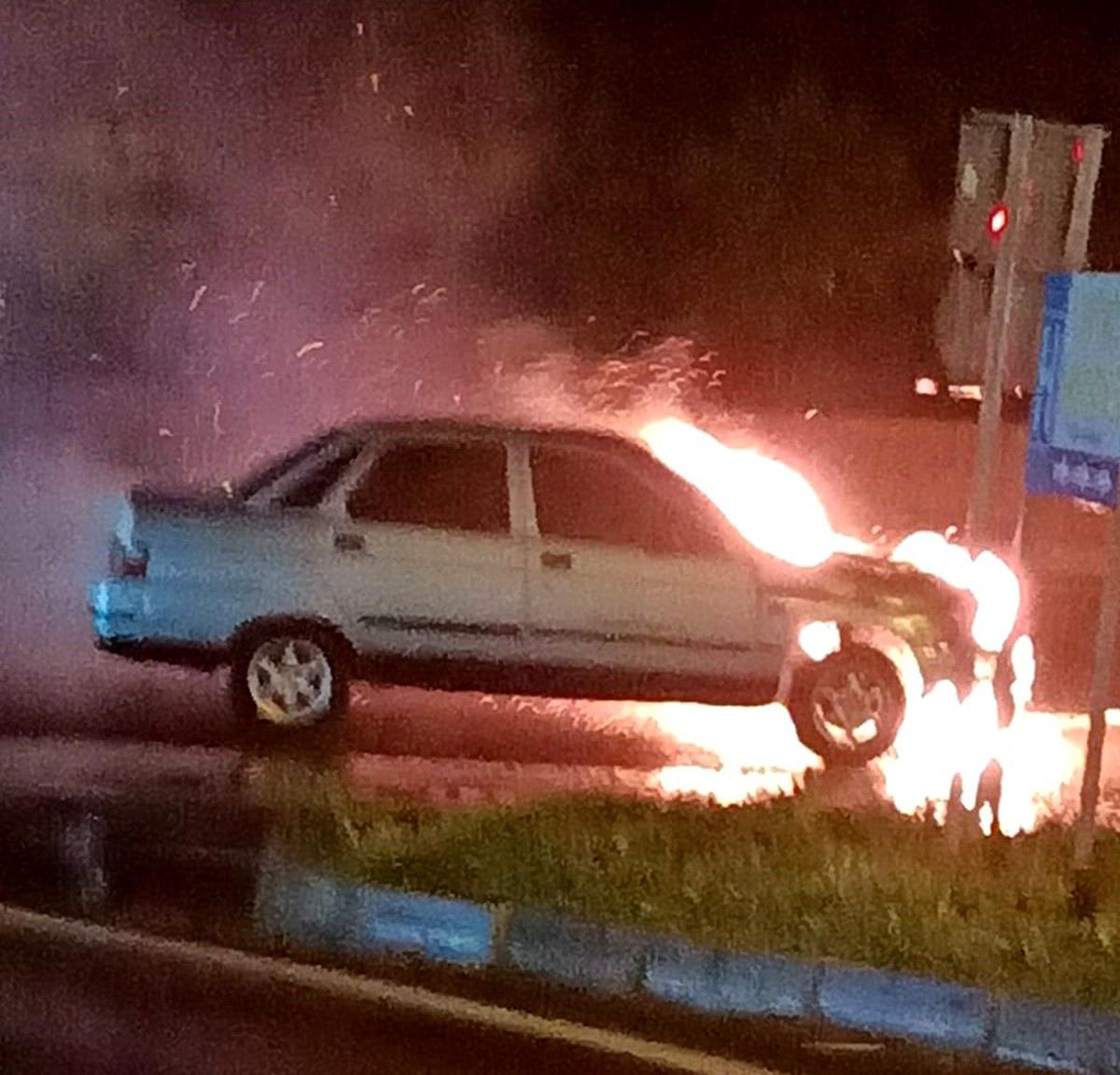 LPG\'li otomobil alev topuna döndü