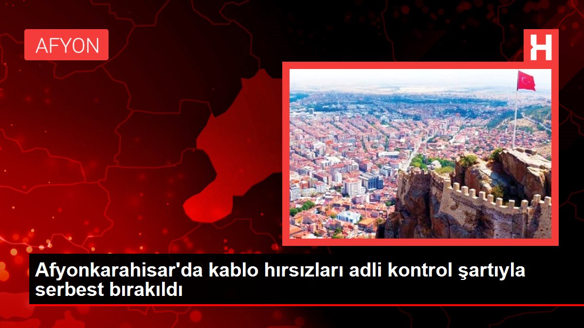 Afyonkarahisar'da kablo hırsızları adli kontrol şartıyla serbest bırakıldı