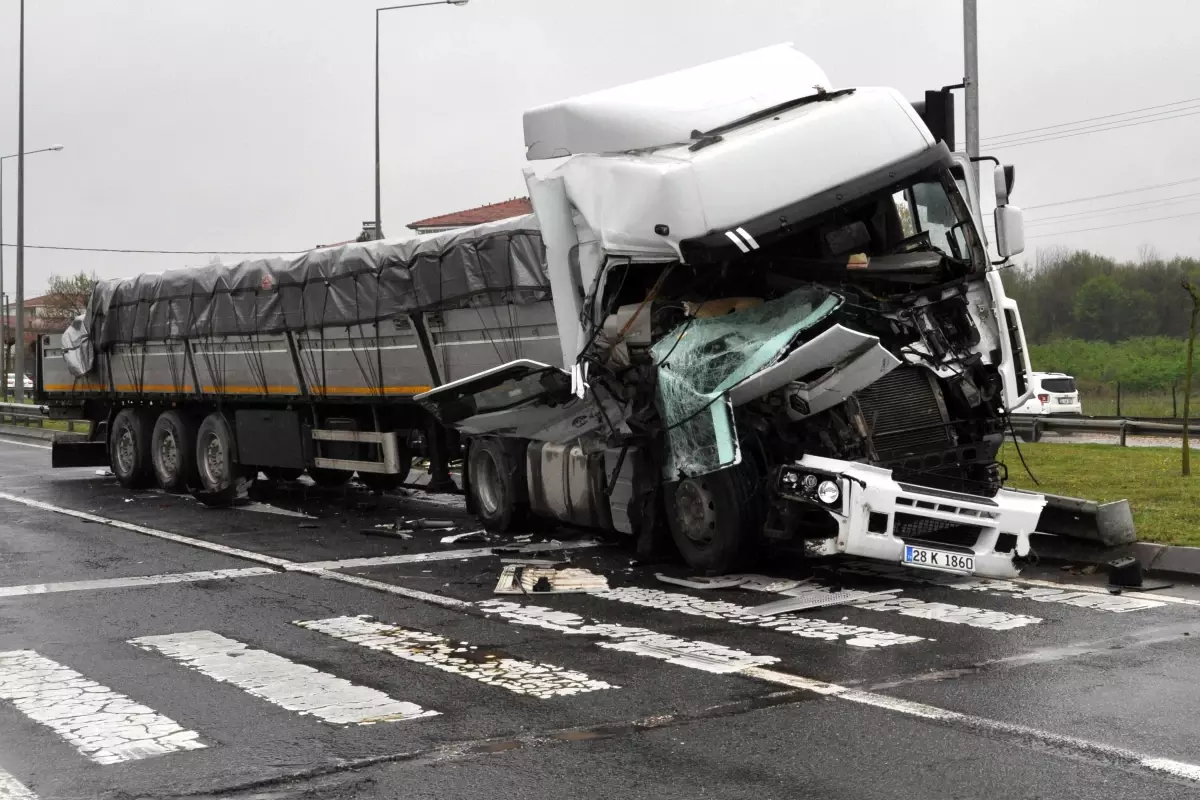 Son dakika: Ordu\'da tır şoförü trafik kazasında yaralandı