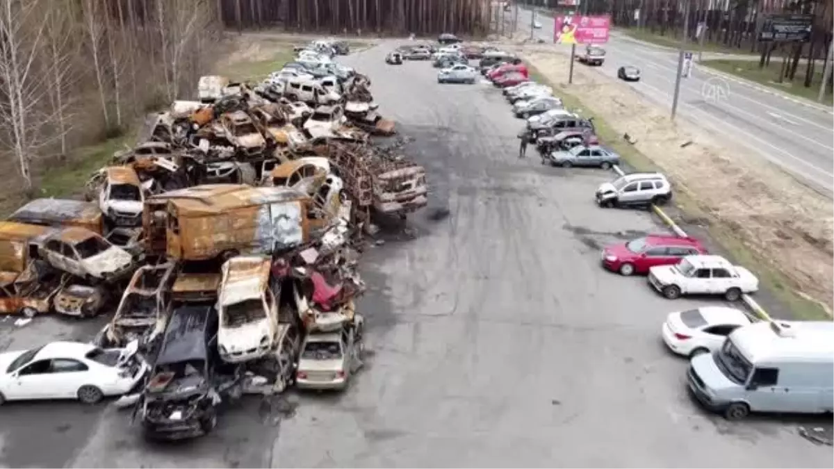 İrpin sokakları araba mezarlığına döndü