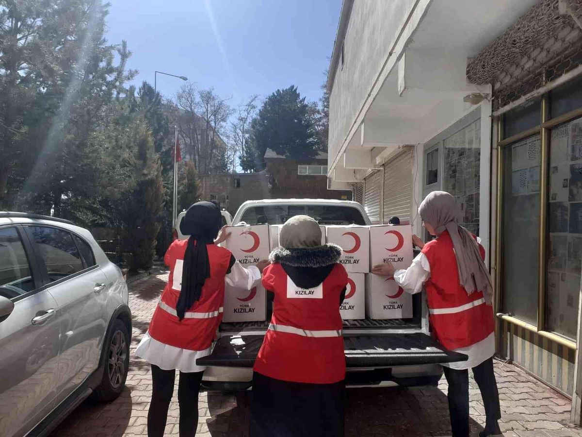 Kızılay ekipleri Ahlat\'ta ihtiyaç sahibi ailelere yardım dağıtıyor