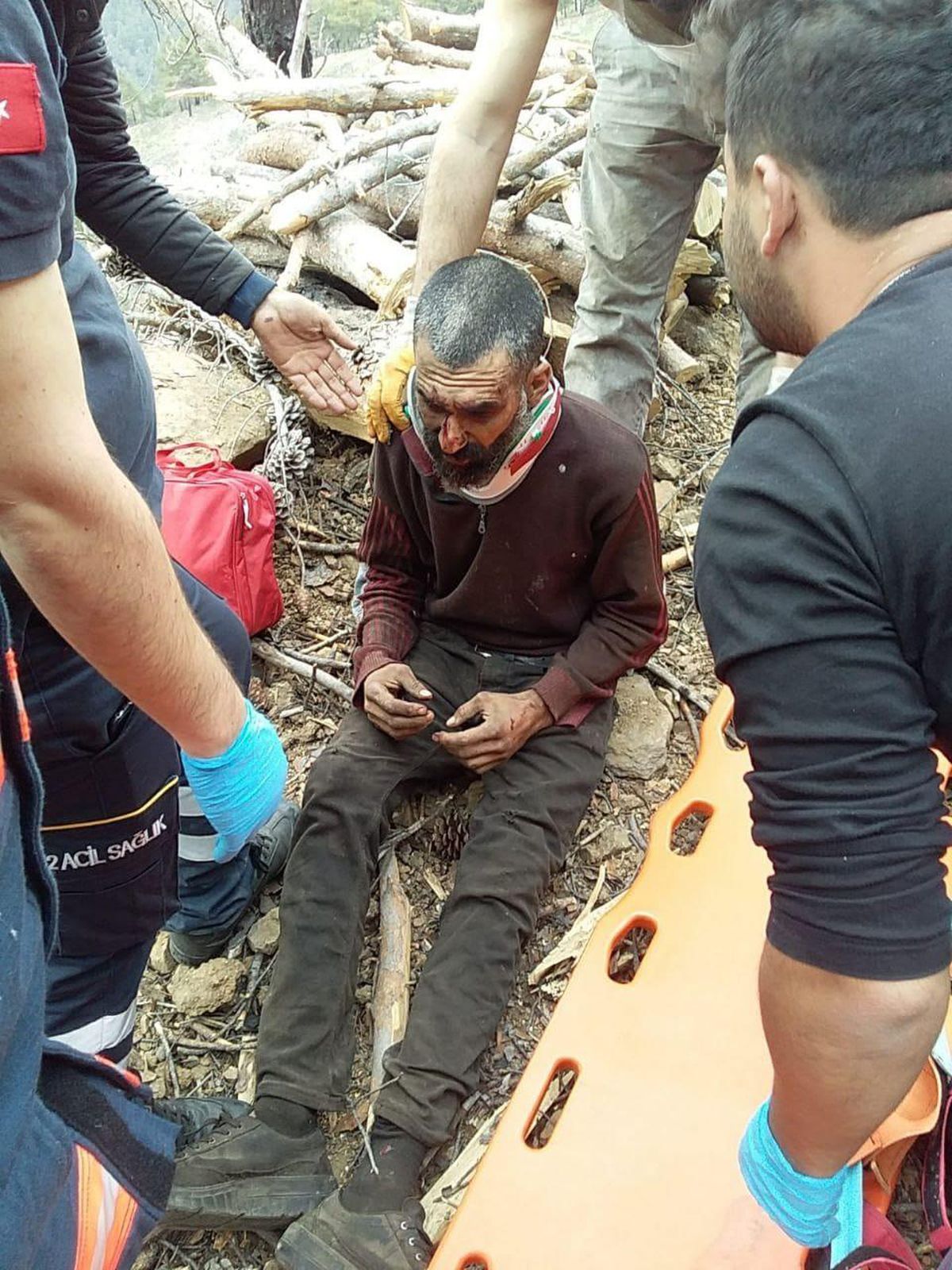 Mersin\'de ormanda kestiği ağaç üzerine devrilen işçi yaralandı