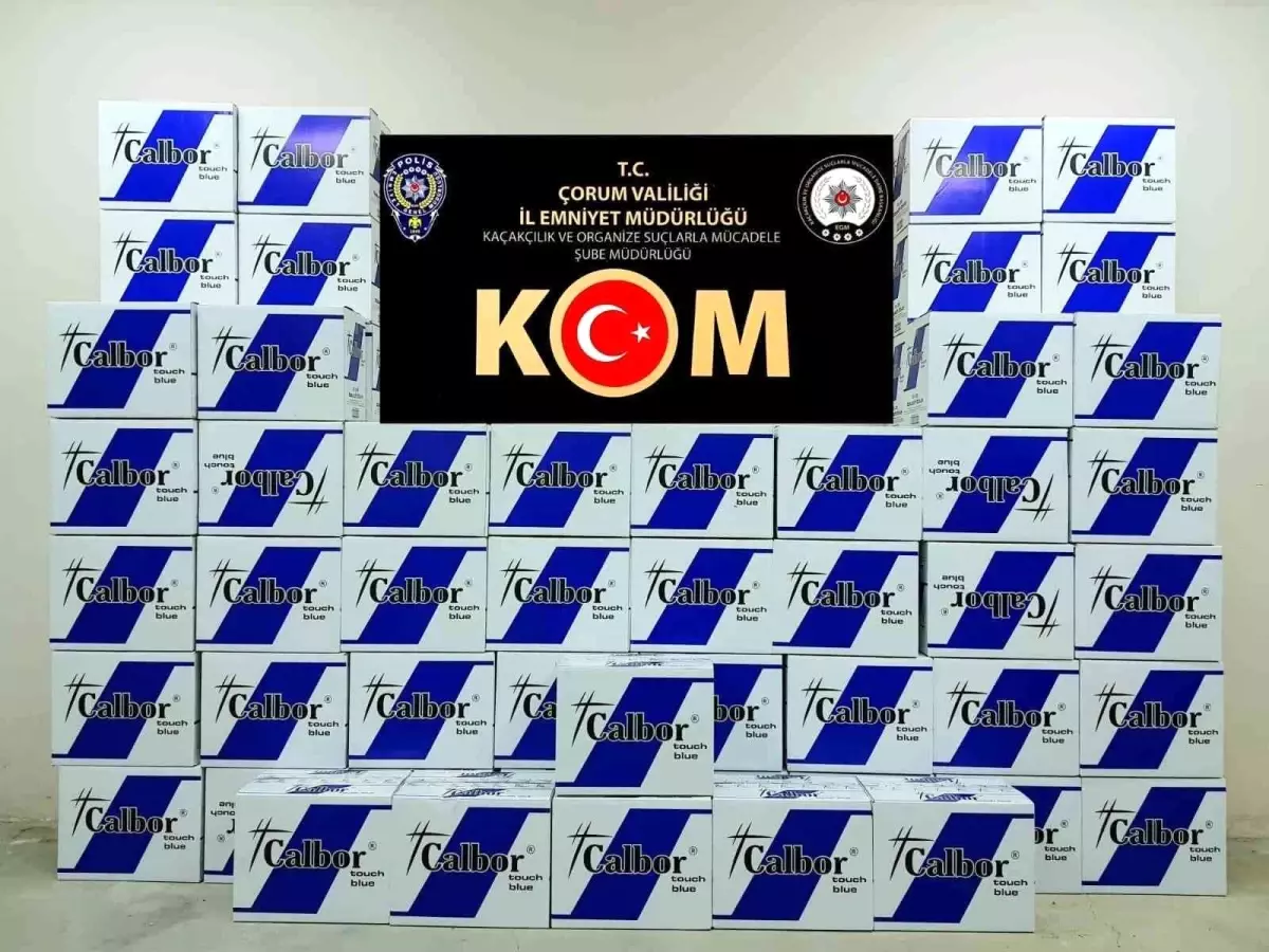 Çorum polisinden kaçak sigara operasyonu