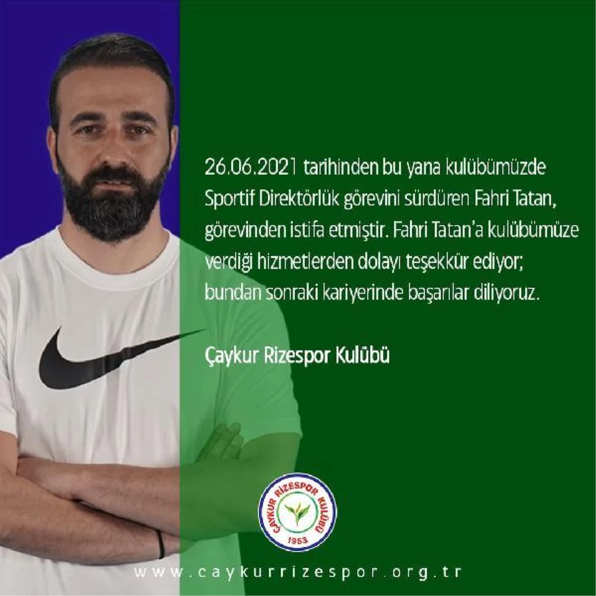Çaykur Rizespor Sportif Direktörü Fahri Tatan istifa etti