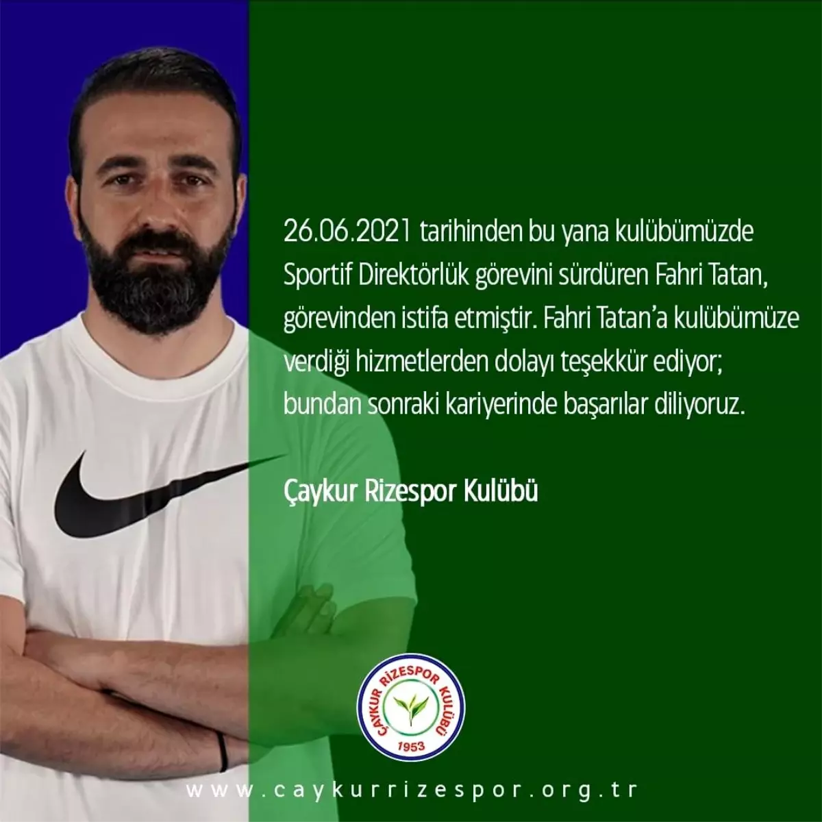 Çaykur Rizespor sportif direktörü istifa etti