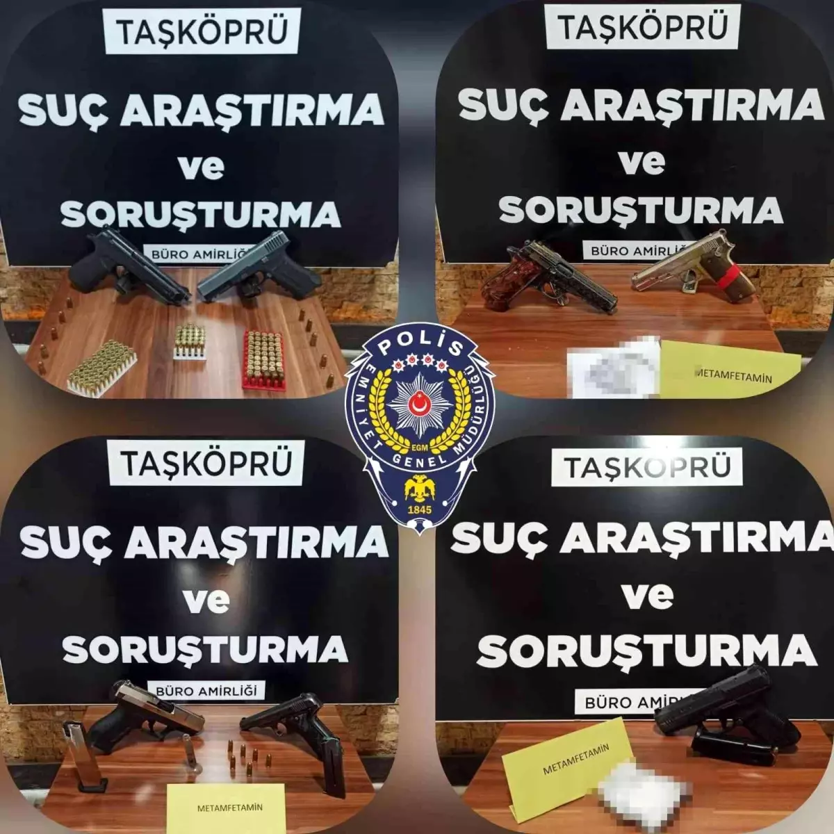 Kastamonu\'da 5 araçta yapılan aramada ruhsatsız silah ve uyuşturucu yakalandı