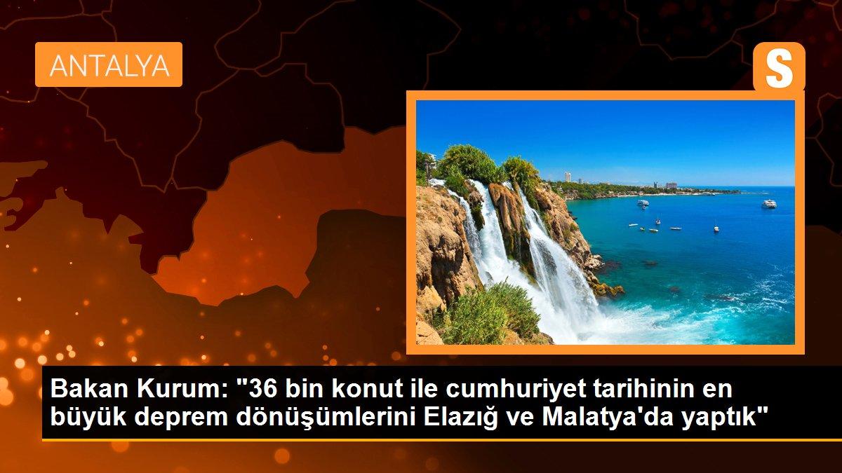 Bakan Kurum: "36 bin konut ile cumhuriyet tarihinin en büyük deprem dönüşümlerini Elazığ ve Malatya\'da yaptık"