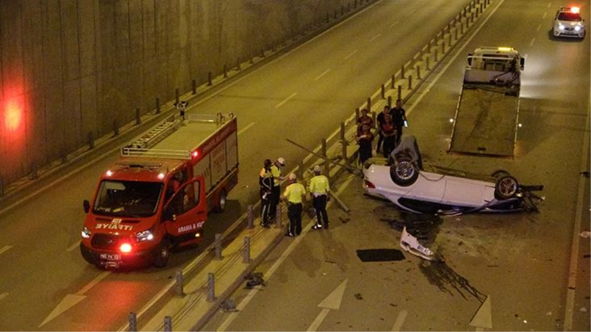 Osmaniye\'de bir otomobil 10 metre yükseklikten alt geçide düştü, 3 kişi yaralandı