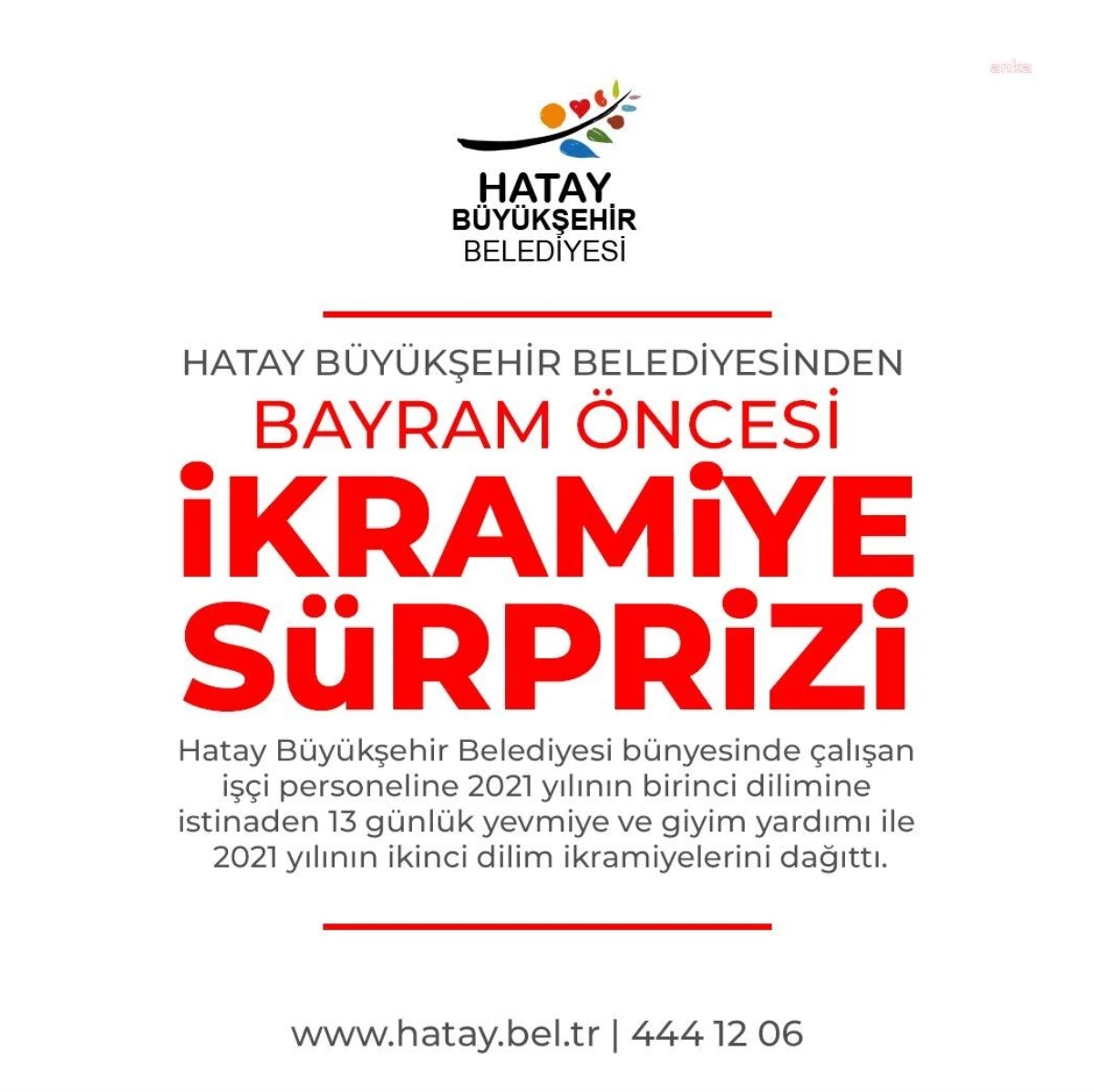 Hatay Büyükşehir Belediyesi İşçilerine Bayram İkramiyesi Ödendi