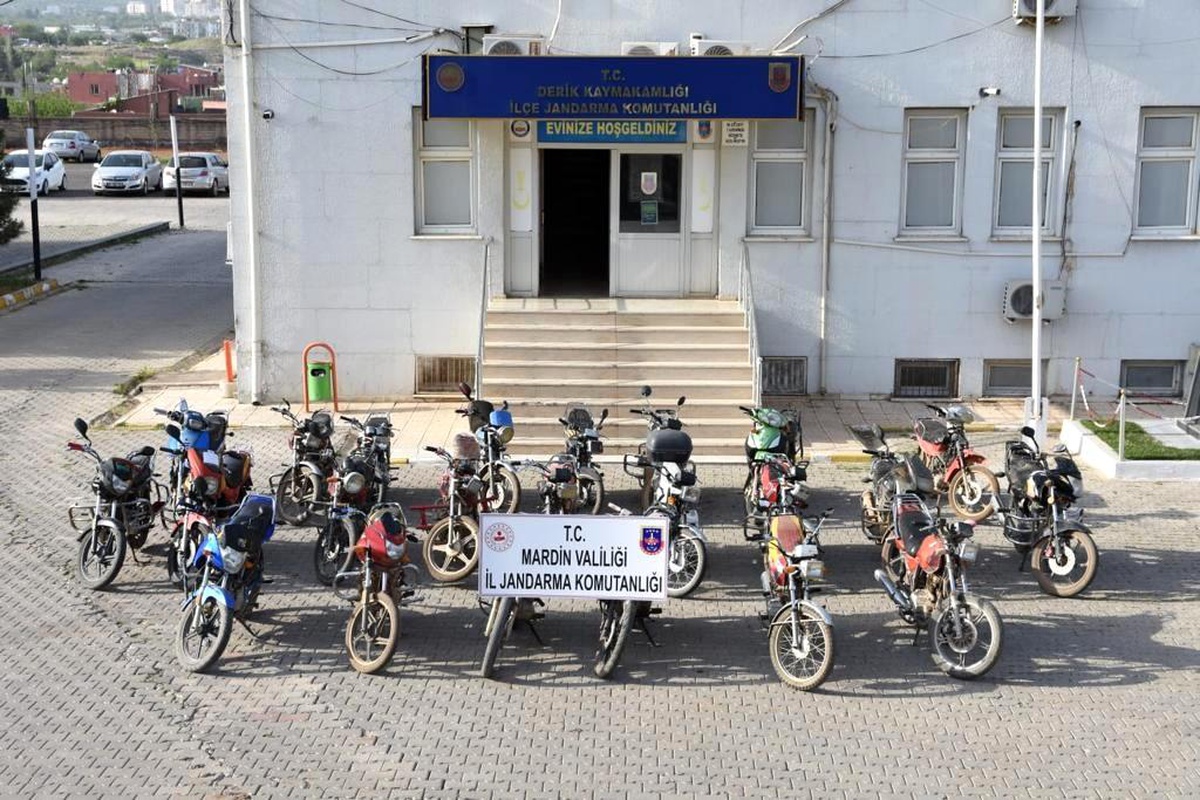 Mardin\'de çalıntı 23 adet motosiklet ele geçirildi
