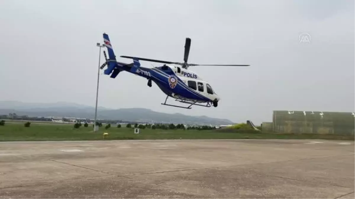 Kara yollarındaki bayram yoğunluğuna helikopter destekli denetim