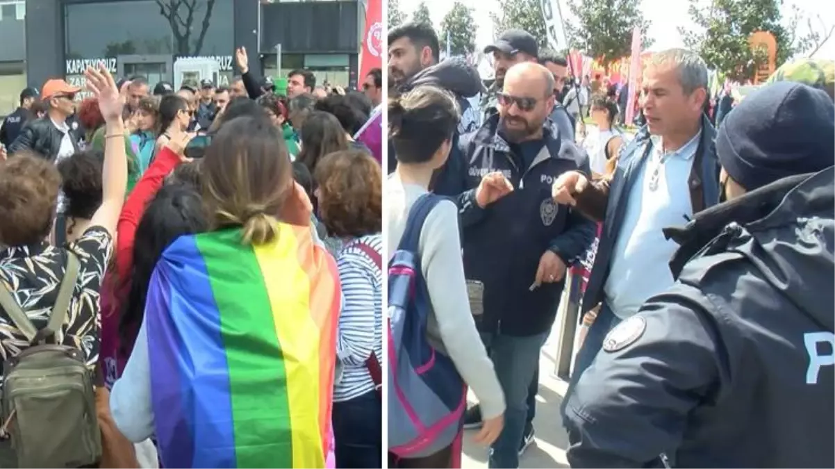 Maltepe miting alanına girmek isteyen LGBT-İ grupları ile polis arasında gerginlik yaşandı