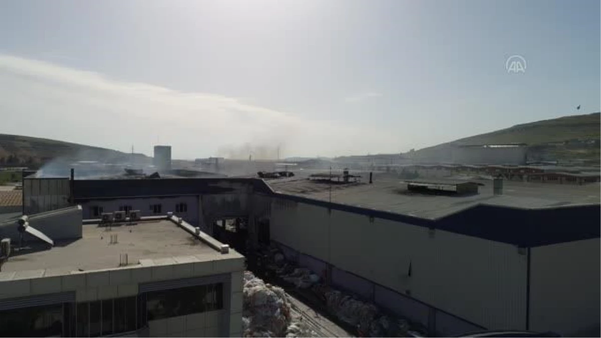 GAZİANTEP - (DRONE) Fabrikada çıkan yangın kontrol altına alındı
