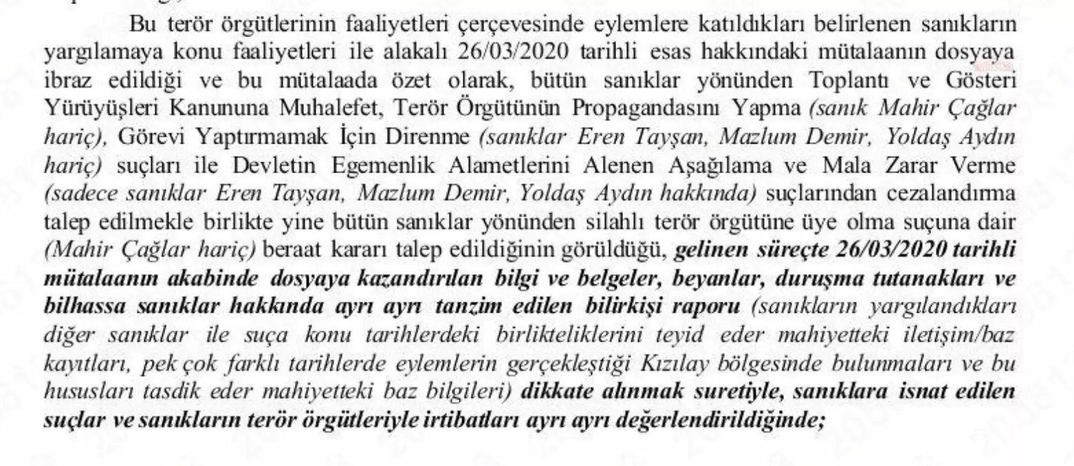 Ankara'daki Gezi Davasında Savcı 2 Yıl Sonra Mütalaasını Değiştirdi, Örgüt Üyeliği Suçundan da Ceza İstedi