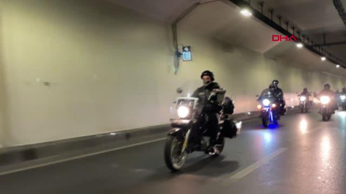 AVRASYA TÜNELİ'NDEN İLK GEÇEN MOTOSİKLETLİLER O ANLARI KAYDETTİ