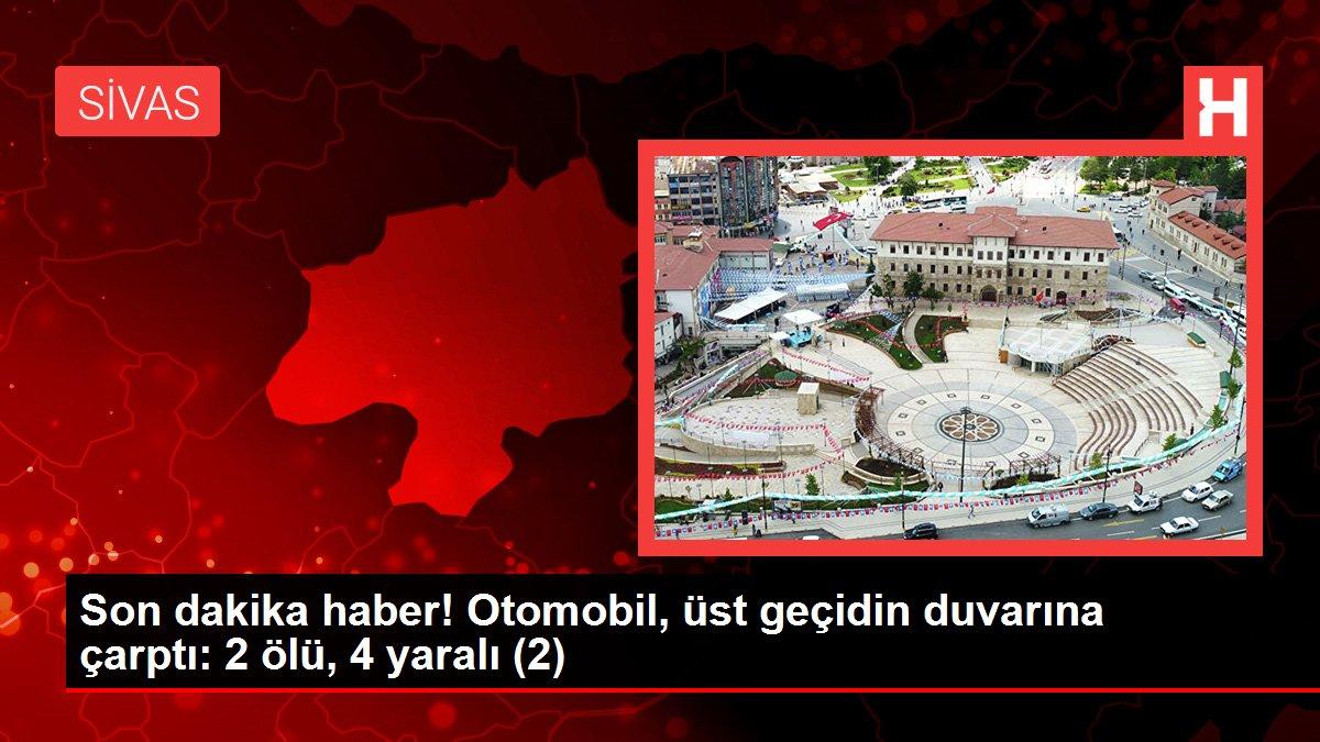 Son dakika haber! Otomobil, üst geçidin duvarına çarptı: 2 ölü, 4 yaralı (2)