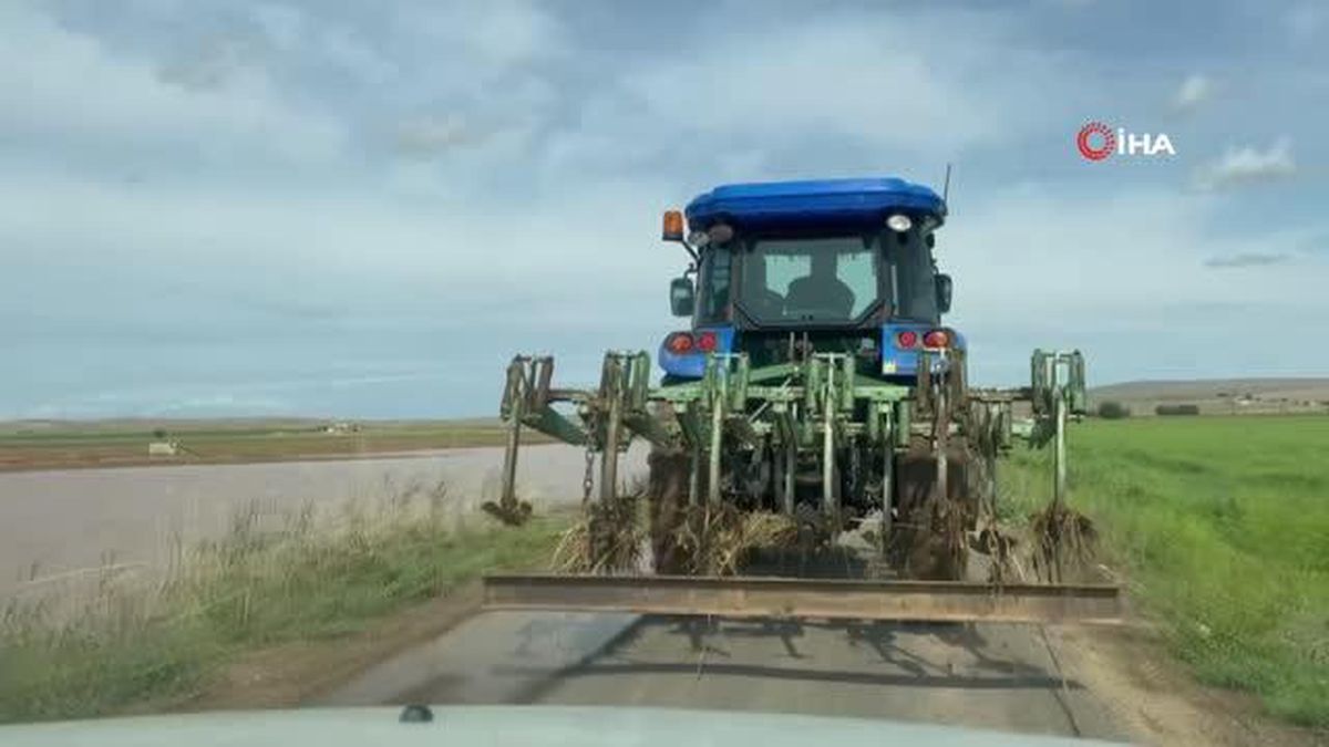 Suruç'ta sel ekili arazilere zarar verdi