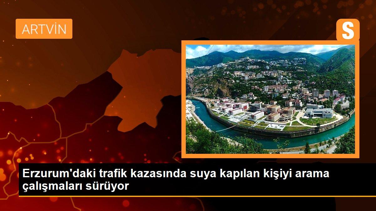 Erzurum\'daki trafik kazasında suya kapılan kişiyi arama çalışmaları sürüyor