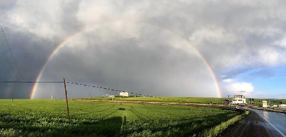 Diyarbakır'da 'gökkuşağı' seyirlik görüntü oluşturdu
