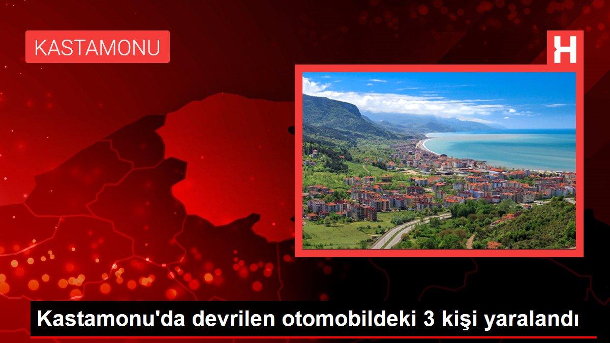 Kastamonu'da devrilen otomobildeki 3 kişi yaralandı