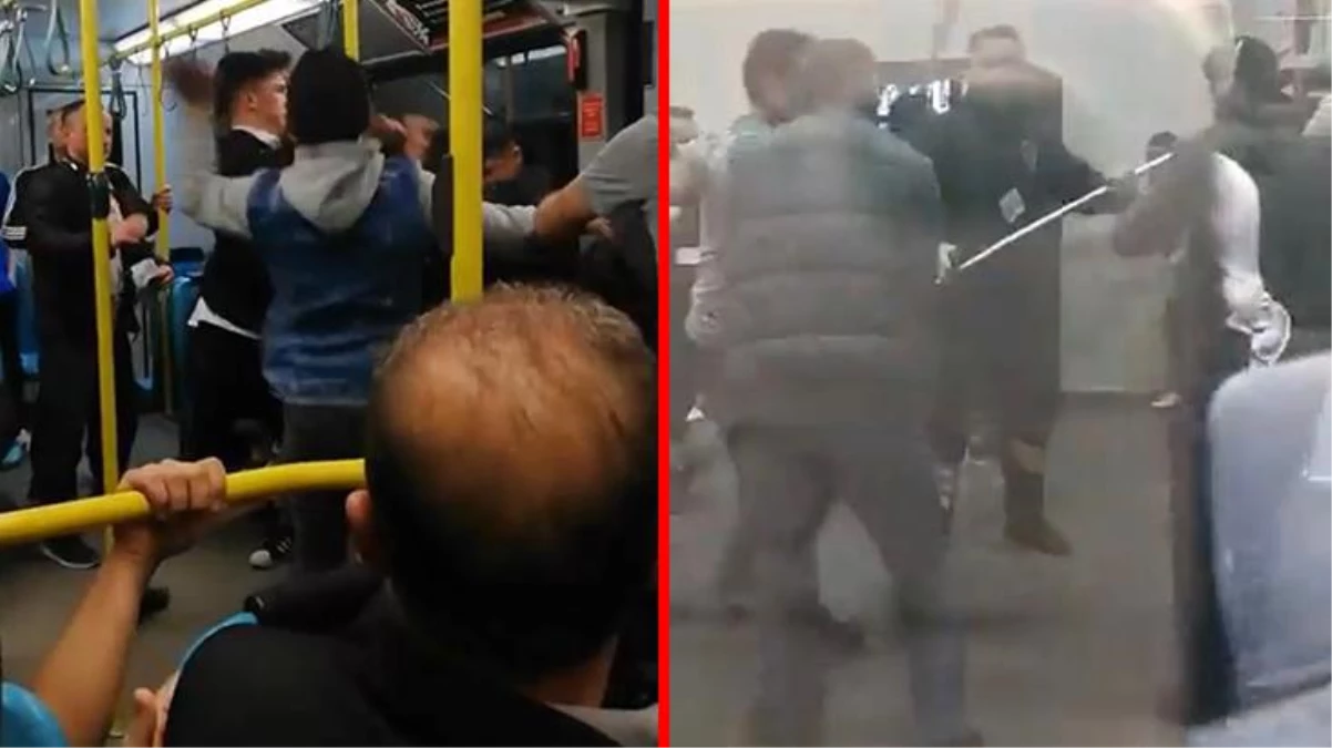 Metroda sigara içen gençlerle vatandaşlar arasında yaşanan tartışma tekme tokatlı kavgaya dönüştü