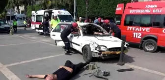 Son dakika haberleri: Adana'da trafik kazası tatbikatı gerçeğini aratmadı...Vatandaşlar tatbikatı ağzı açık izledi